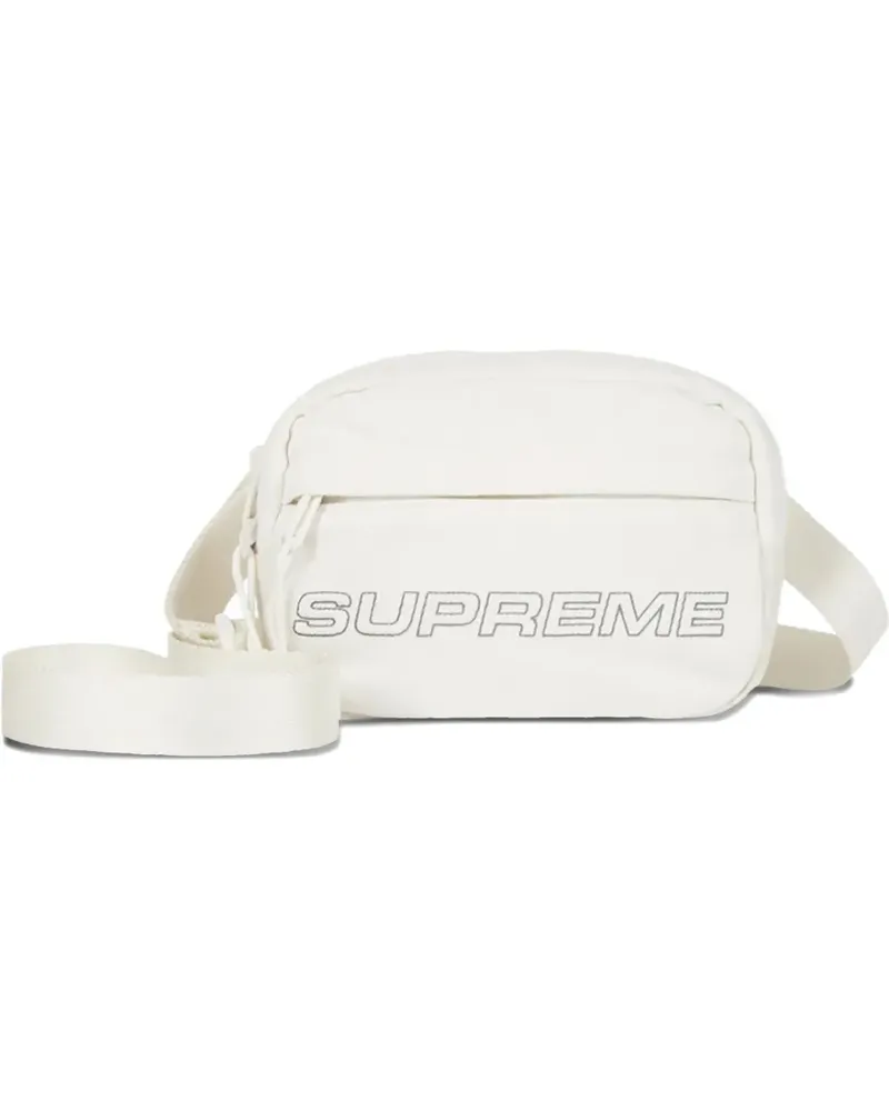 Supreme Being Mini "White" Kuriertasche aus Denim - Weiß Weiß