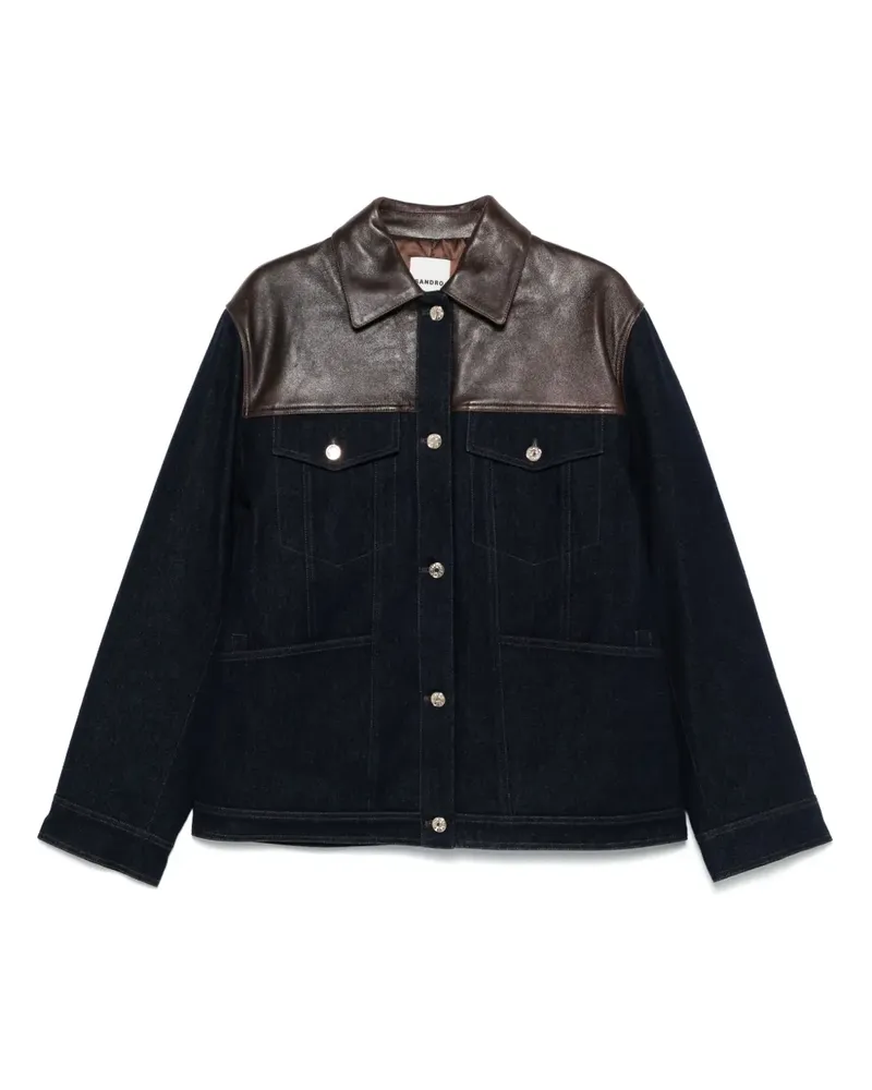 Sandro Jeansjacke mit Kontrasteinsätzen - Blau Blau