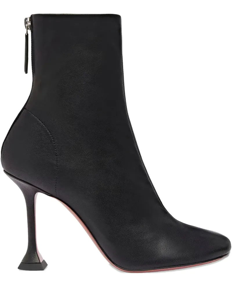 Amina Muaddi Iris Stiefel mit Nahtabsatz 95mm - Schwarz Schwarz