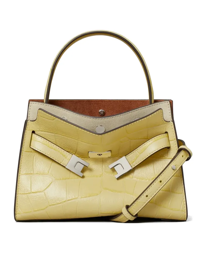 Tory Burch petite Lee Radziwill croc-embossed double bag - Gelb Gelb