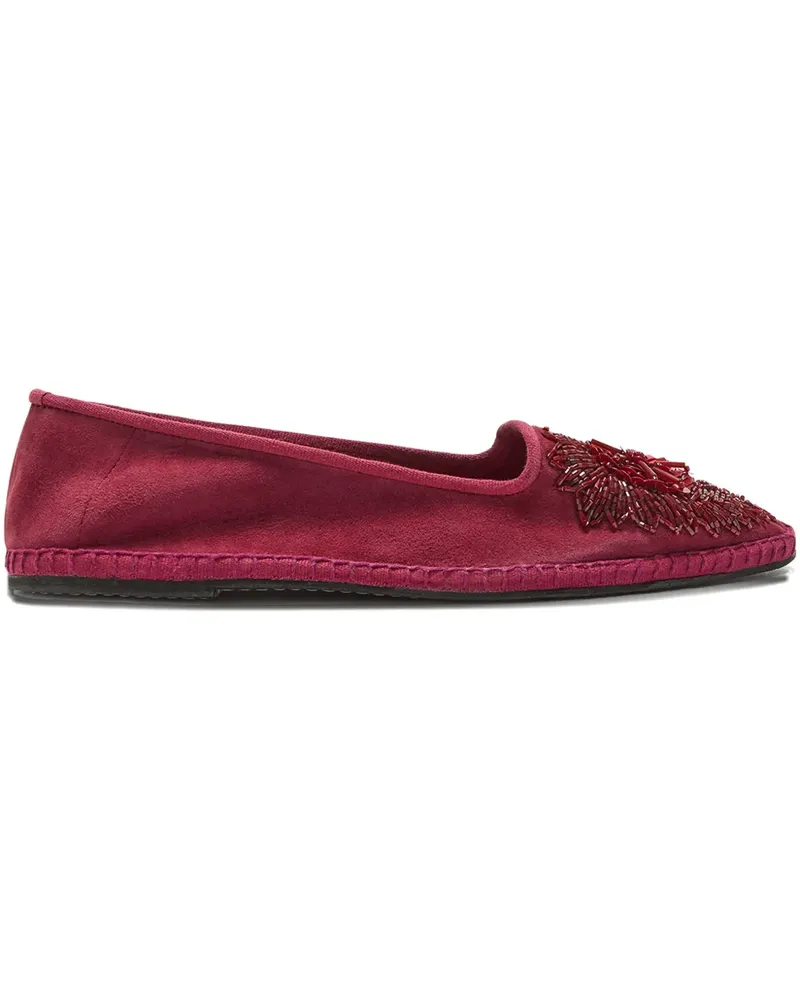 Maliparmi Ballerinas aus Wildleder mit Perlen - Rot Rot