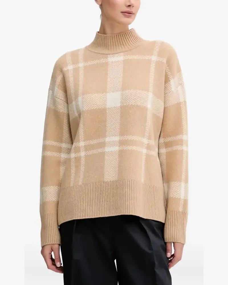 Barbour Karierter Pullover mit Stehkragen - Nude Nude
