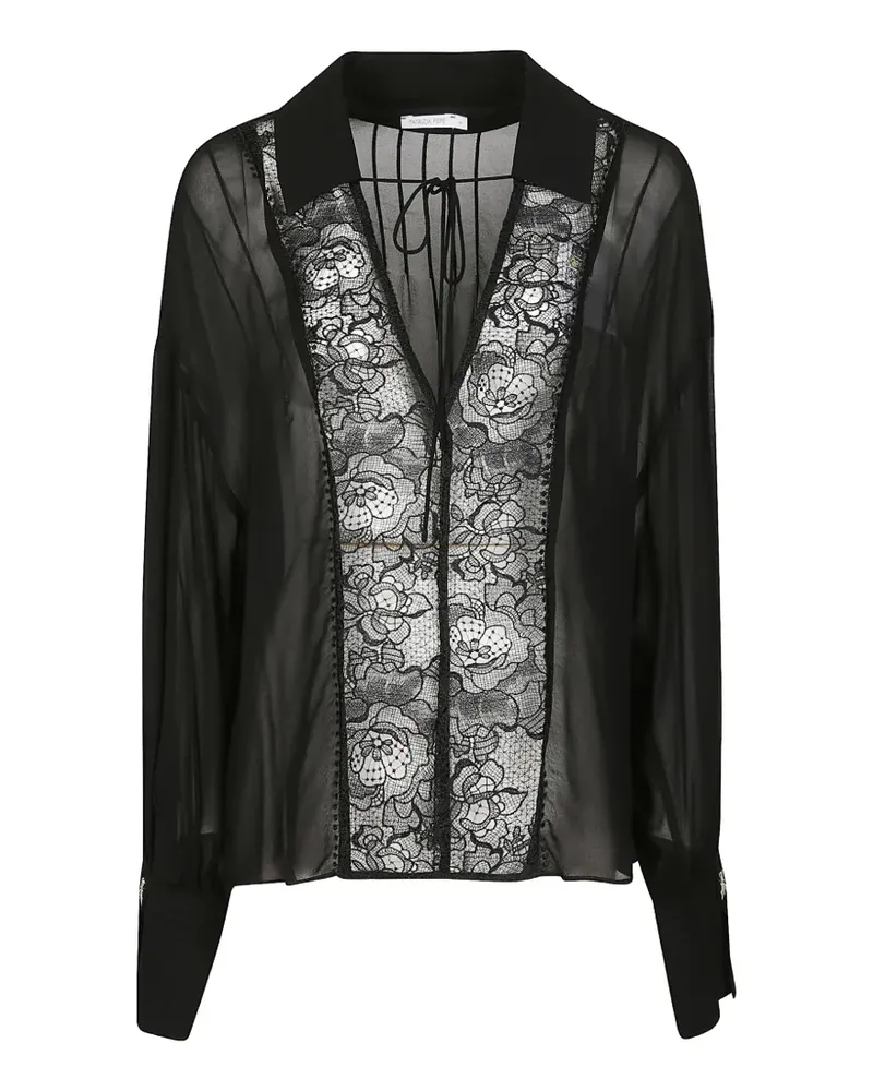 Patrizia Pepe lace long-sleeves blouse - Schwarz Schwarz