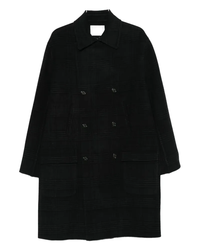 Paolo Pecora Milano checked double-breasted coat - Schwarz Schwarz