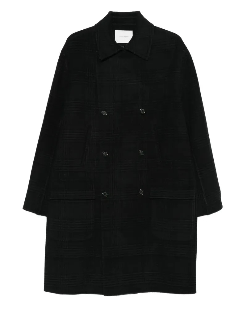 Paolo Pecora Milano checked double-breasted coat - Schwarz Schwarz