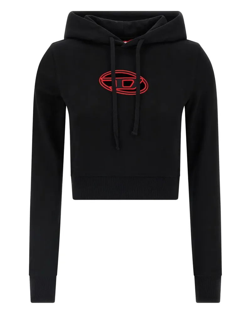 Diesel F-Slimmy Cropped-Hoodie mit Logo - Schwarz Schwarz