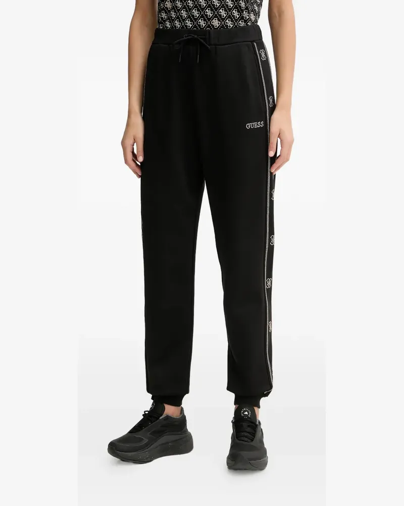 Guess logo trim track pants - Schwarz Schwarz