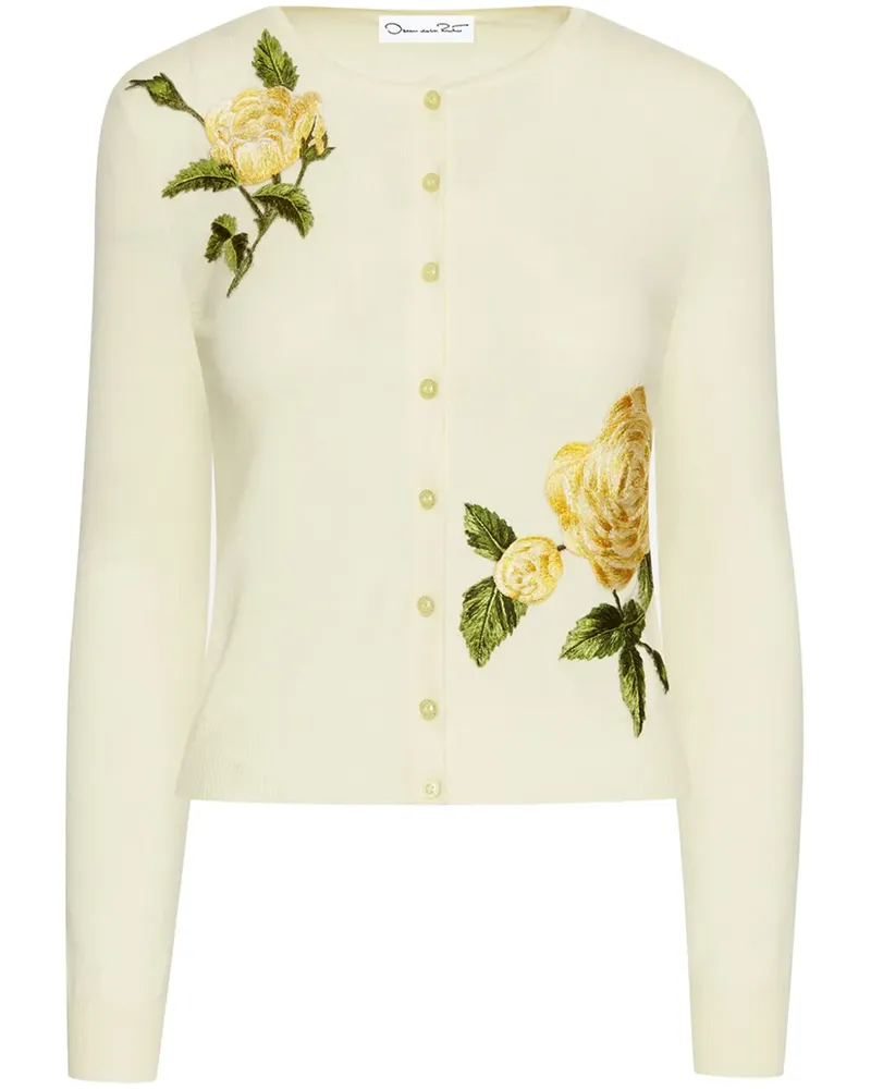 Oscar de la Renta English Rose Thread Cardigan - Gelb Gelb