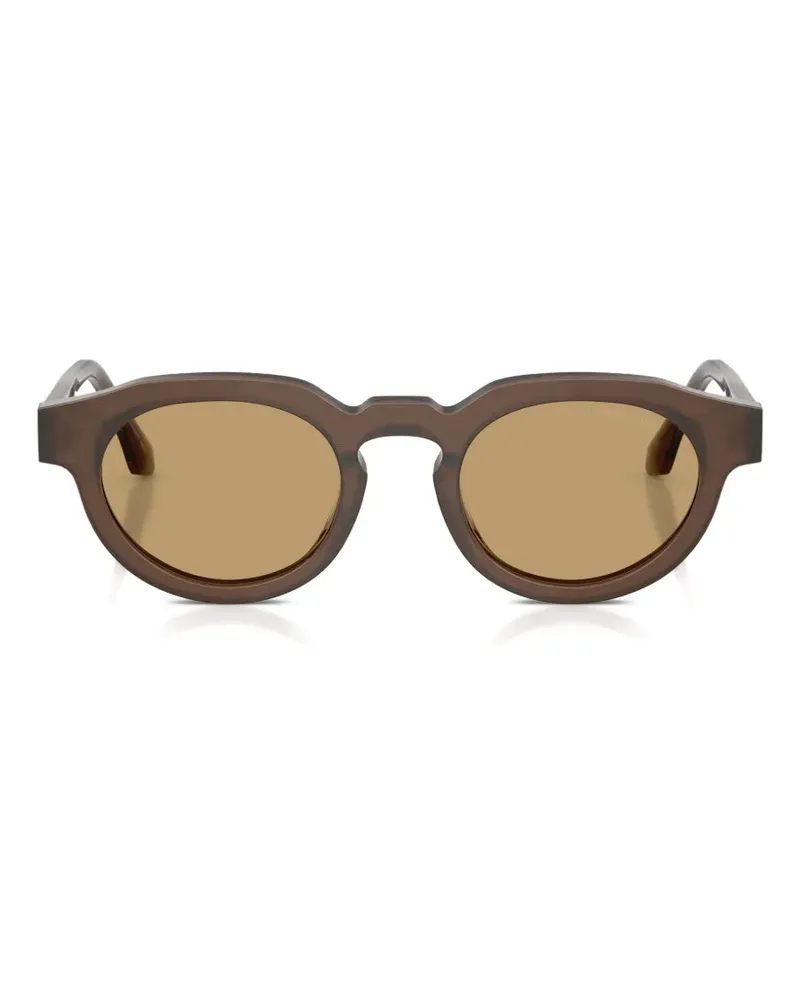 Giorgio Armani Sonnenbrille mit rundem Gestell - Braun Braun