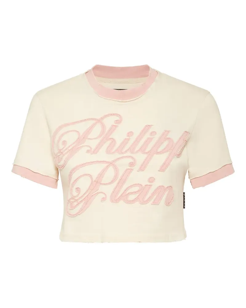 Philipp Plein Oberteil mit Logo-Stickerei - Nude Nude