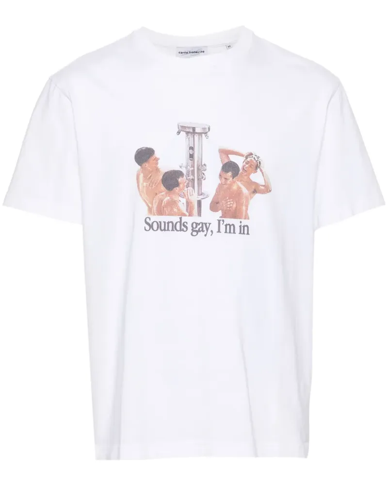 Carne Bollente Sounds Gay, I In T-Shirt - Weiß Weiß