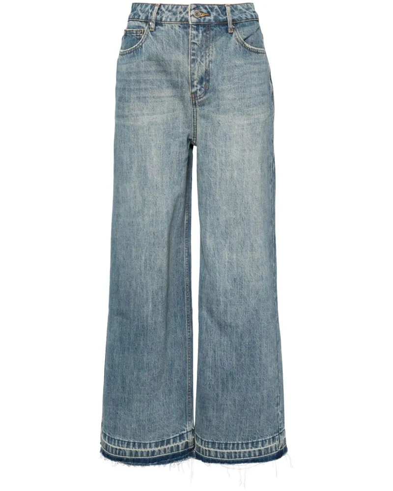 b+ab Jeans mit Fransen - Blau Blau