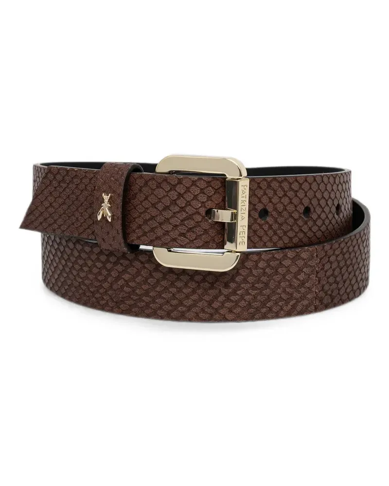 Patrizia Pepe snake-effect Fly belt - Braun Braun