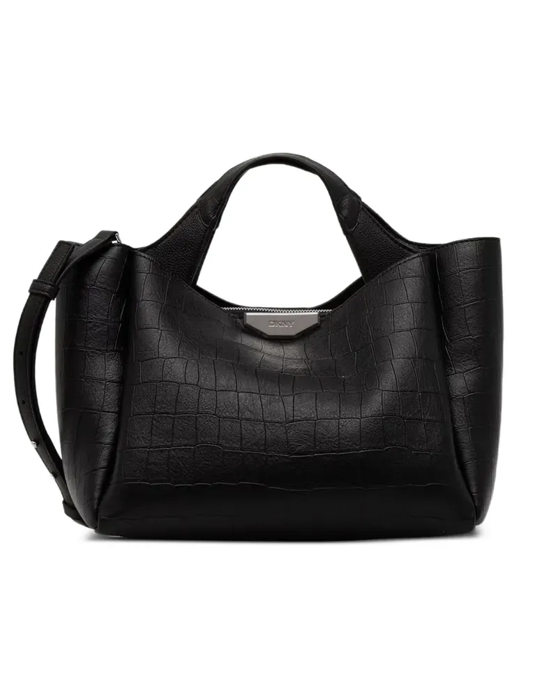 DKNY Tote Bag mit Kroko-Optik - Schwarz Schwarz