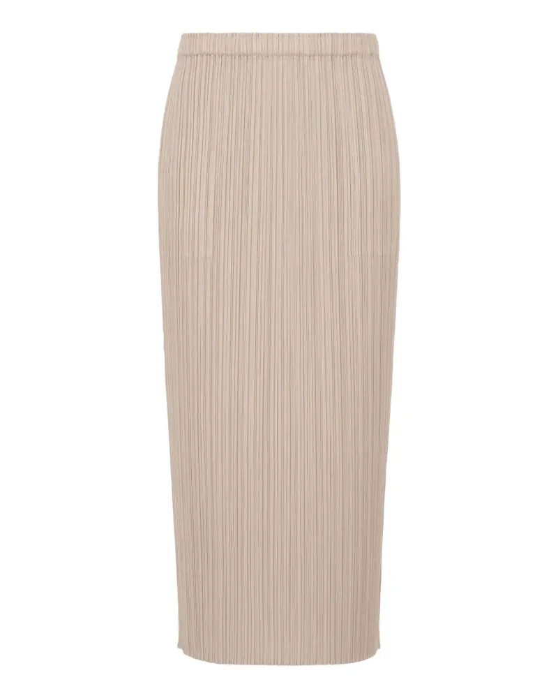 Issey Miyake New Colorful Basics pleated midi skirt - Nude Nude