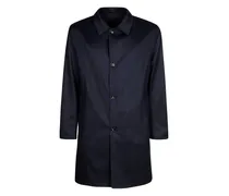 Kaschmirmantel mit Knopfverschluss - Blau