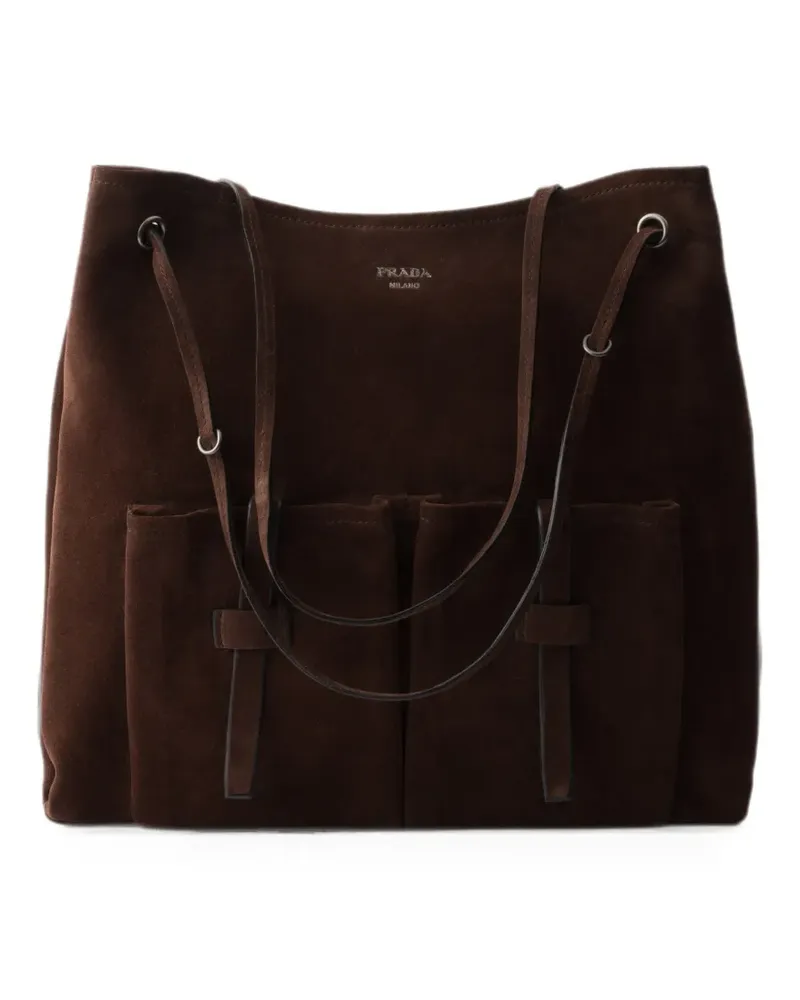 Prada Route large suede bag - Braun Braun