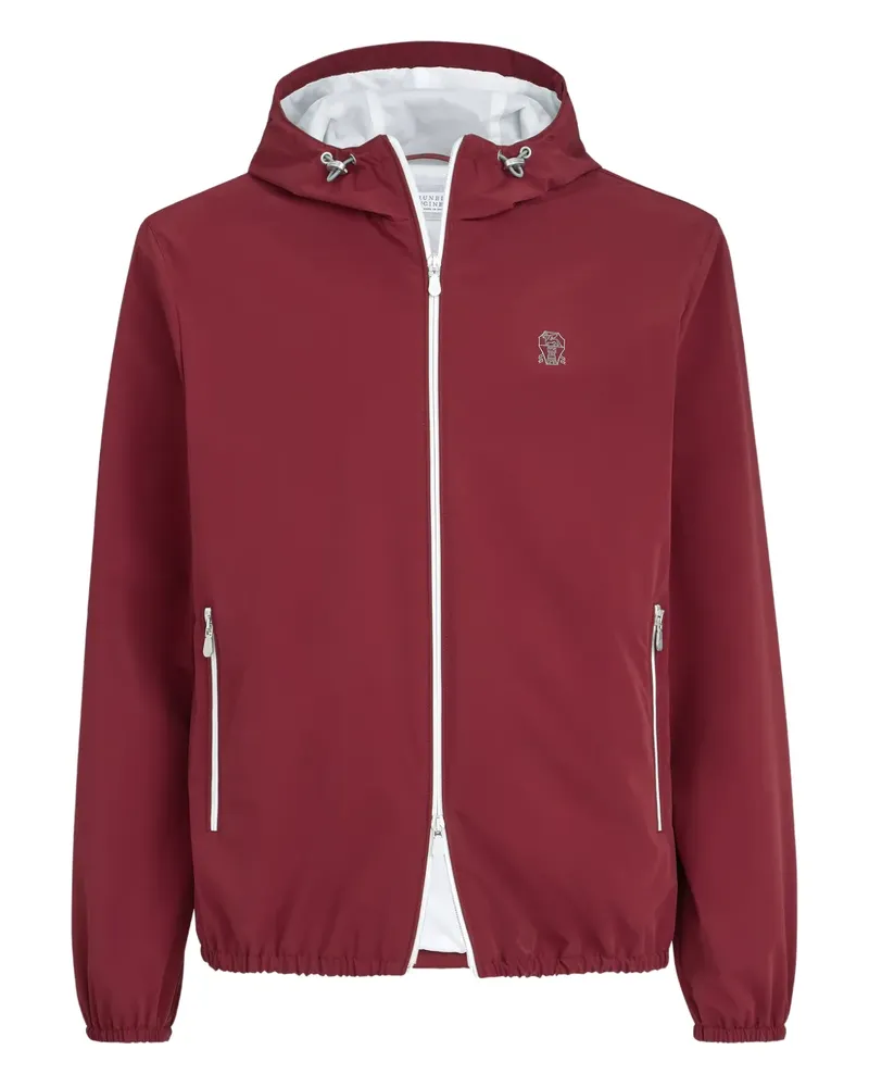 Brunello Cucinelli Kapuzenjacke mit Logo - Rot Rot