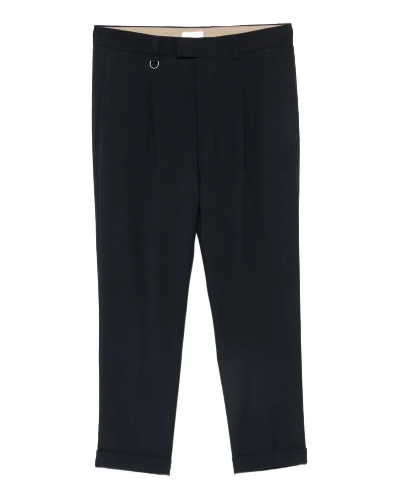 Paolo Pecora Milano pleated turn-up trousers - Blau Blau