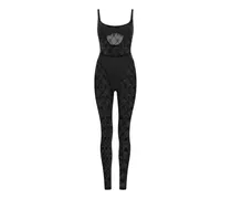 Mesh-Catsuit mit Monogramm - Schwarz