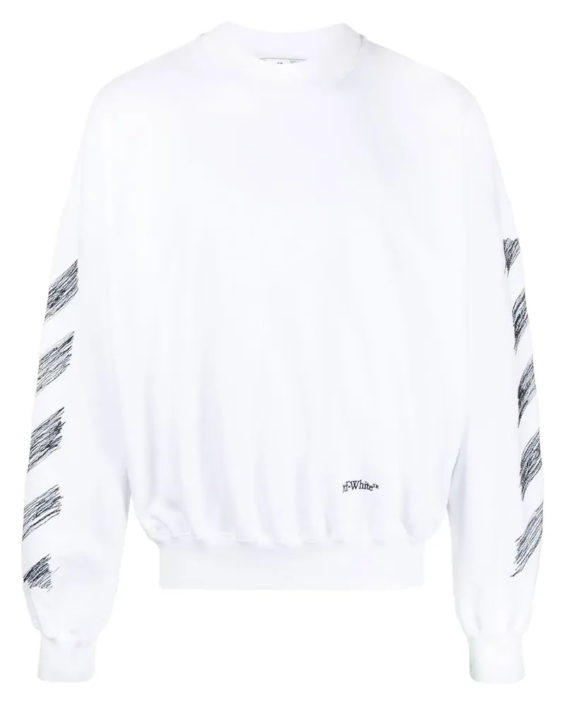 OFF-WHITE Sweatshirt mit diagonalen Streifen - Weiß Weiß