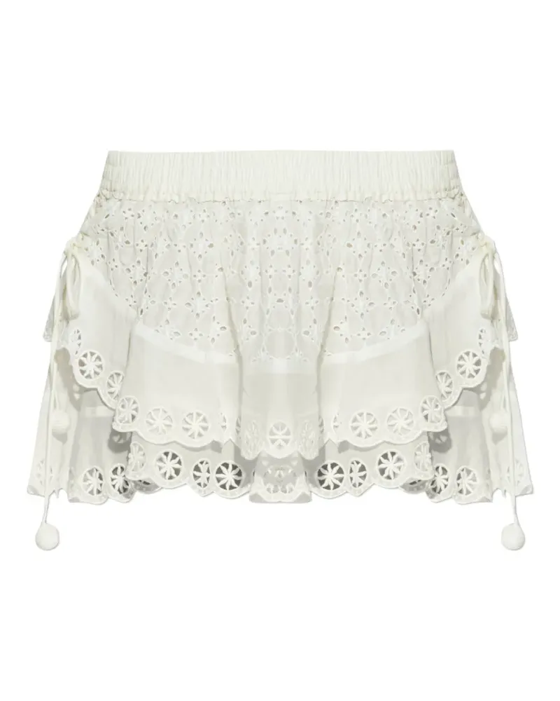 Isabel Marant Gestufte Jocadia Shorts mit Ösen - Weiß Weiß