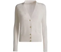 Bally Emblem Jacquard-Cardigan aus Seidengemisch Weiß