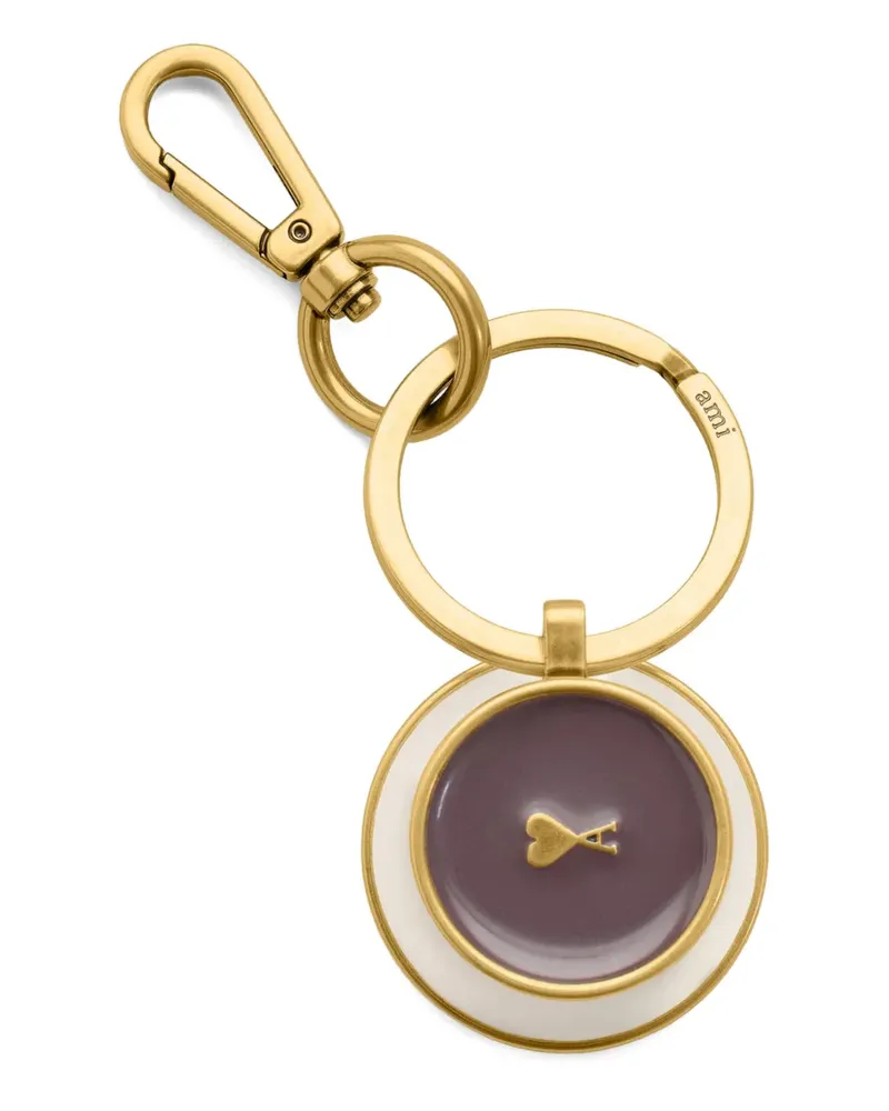 AMI Paris heart coffee cup keyring - Gold Gold