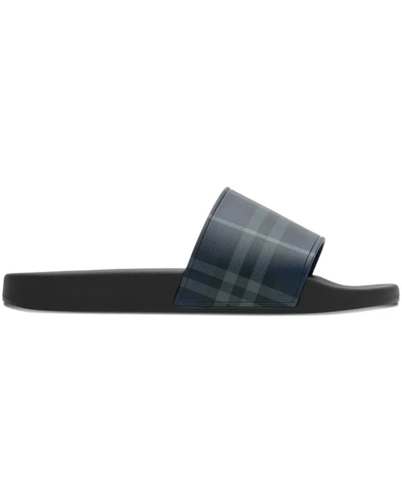 Burberry Pantoletten mit Karomuster - Blau Blau