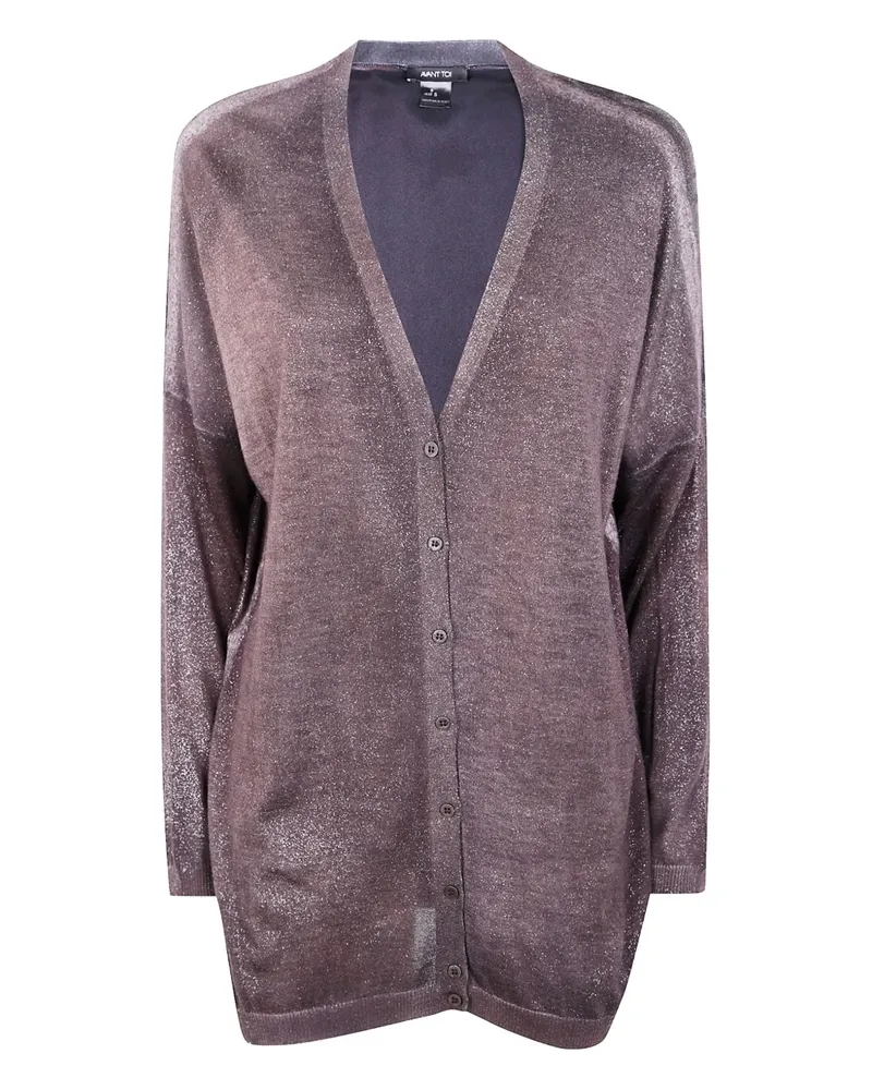 Avant Toi Lurex-Cardigan mit V-Ausschnitt - Braun Braun