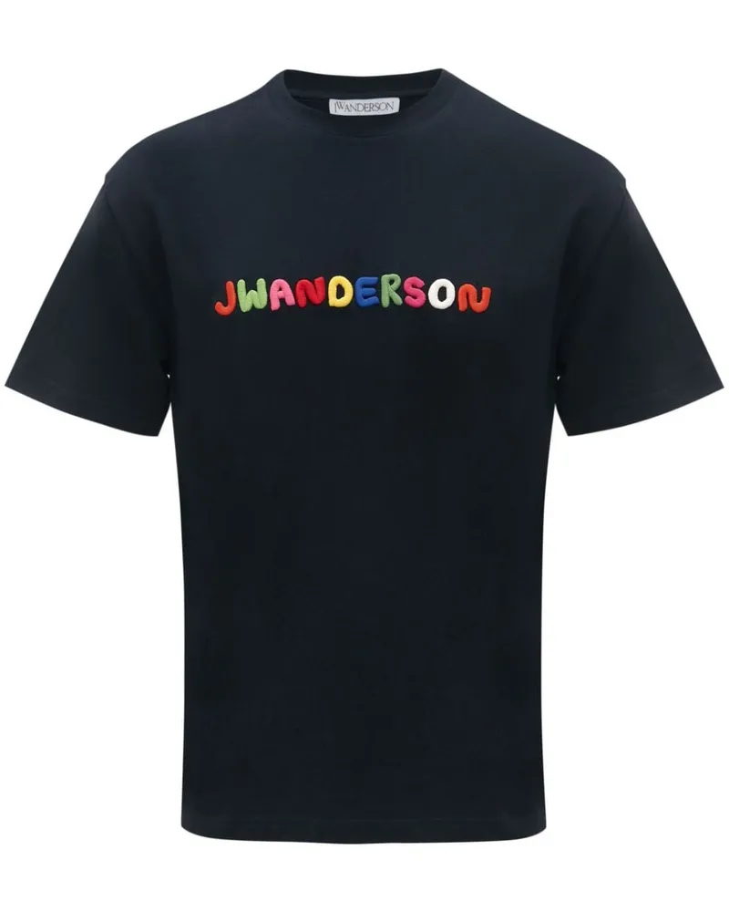 J.W.Anderson T-Shirt mit Logo-Stickerei Blau