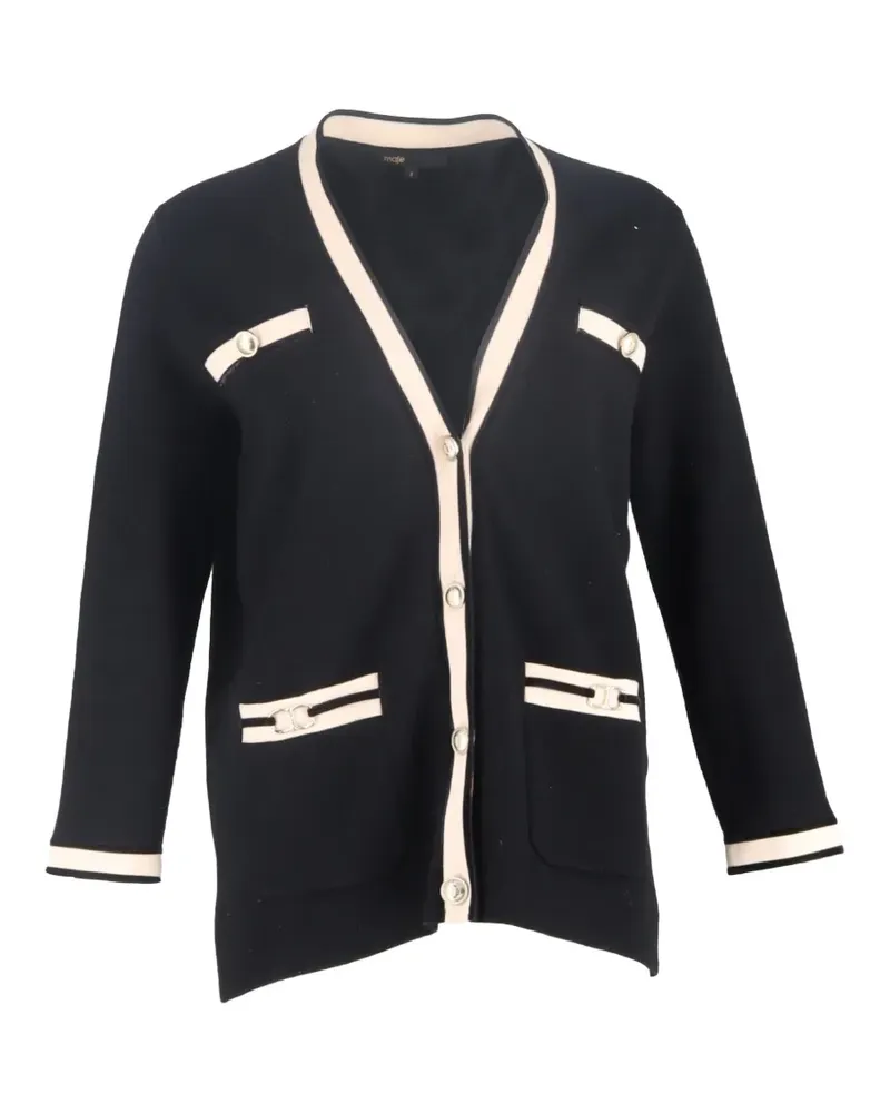 Maje Mysteron Cardigan mit V-Ausschnitt - Schwarz Schwarz