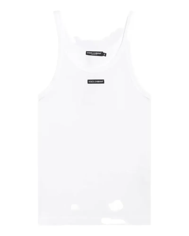 Dolce & Gabbana cotton tank top with print - Weiß Weiß