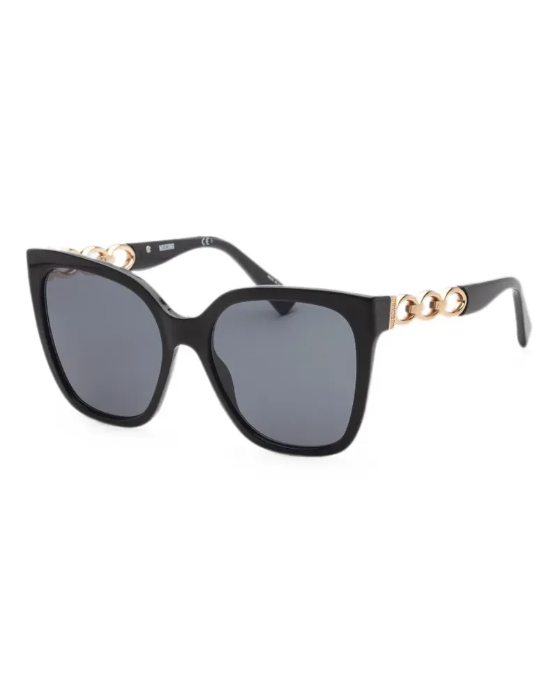 Moschino Cat-Eye-Brille mit Kettendetail - Schwarz Schwarz