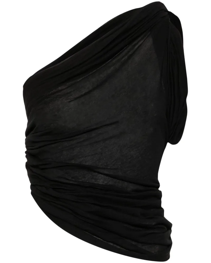 Rick Owens Asymmetrisches Twist T-Shirt Schwarz