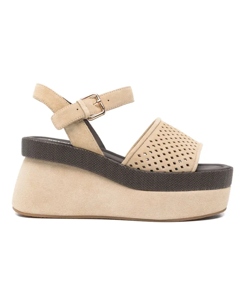 Bruno Premi perforated suede sandals - Nude Nude