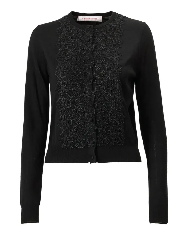 Carolina Herrera New York Cardigan mit Spitzeneinsätzen - Schwarz Schwarz