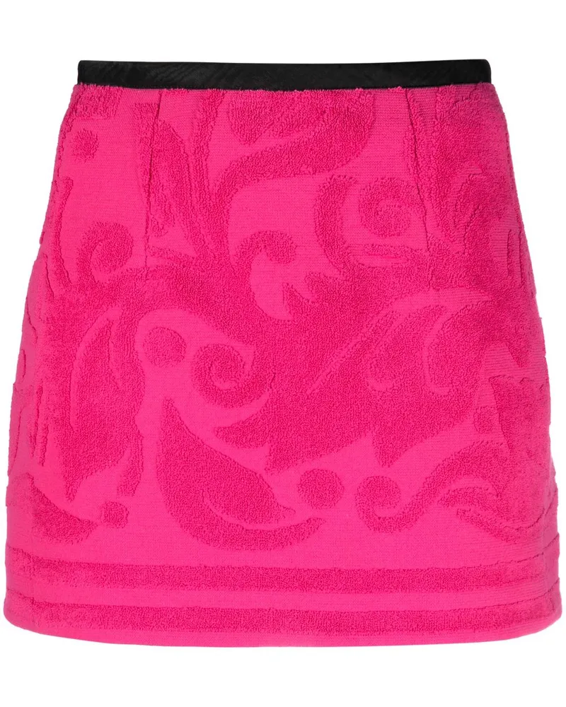 Marine Serre Jacquard-Minirock - Rosa Rosa