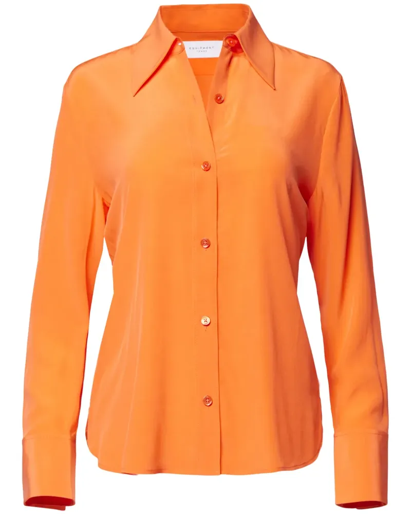 Equipment Geknöpftes Seidenhemd - Orange Orange