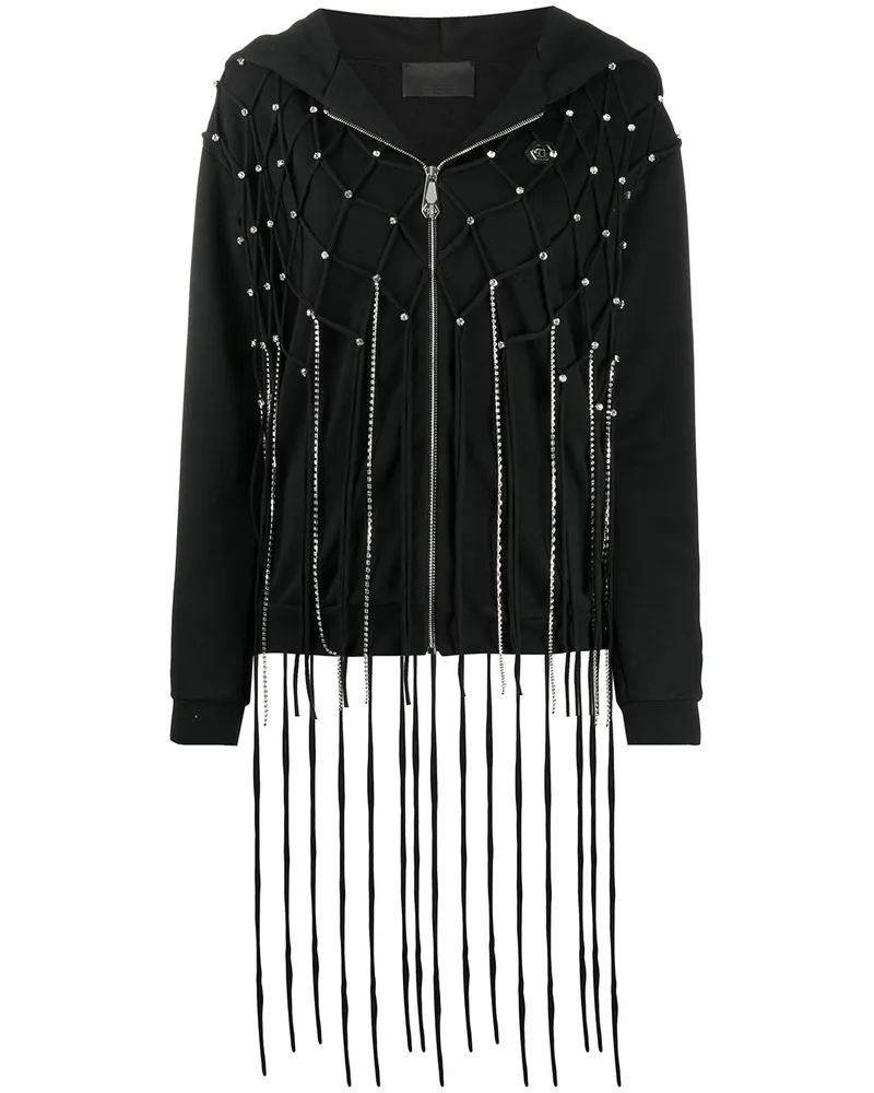 Philipp Plein Jacke mit Fransen - Schwarz Schwarz