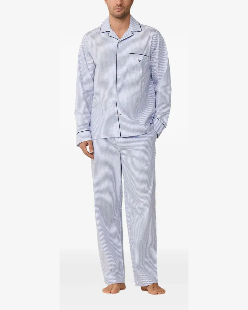 Hackett Gestreifter Pyjama - Blau Blau
