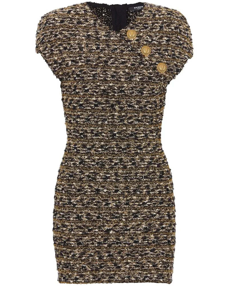 Balmain Tweed-Minikleid - Gold Gold