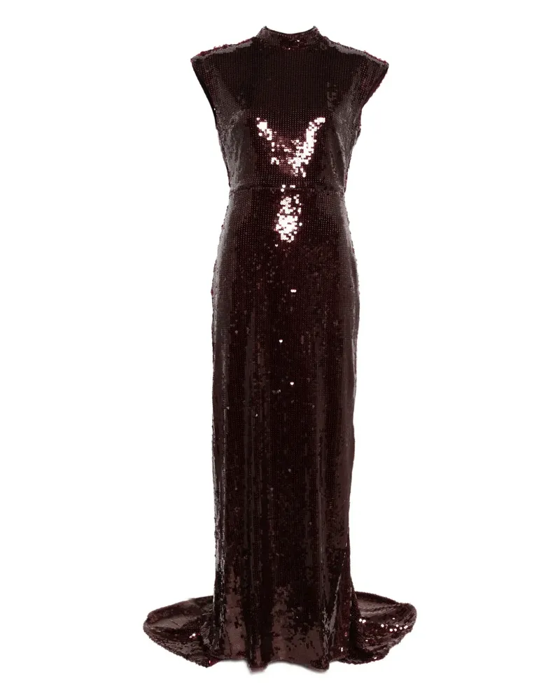 ROTATE Birger Christensen cap-sleeve maxi dress Rot