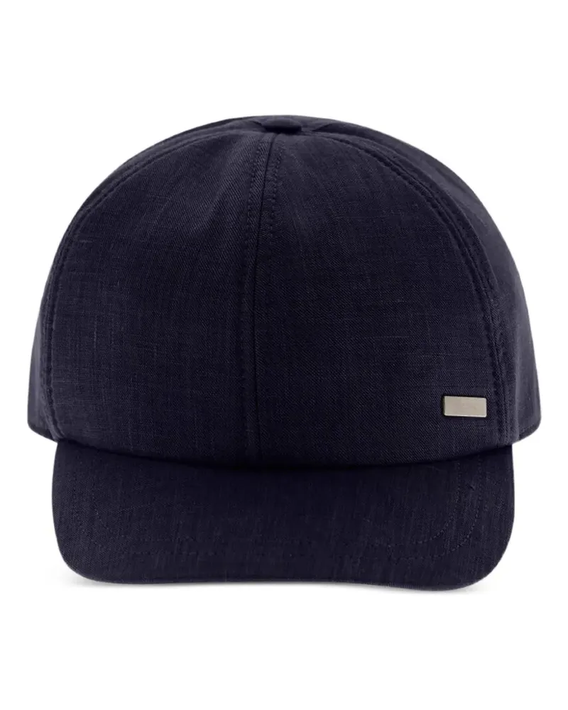 Herno logo-detail linen baseball cap - Blau Blau