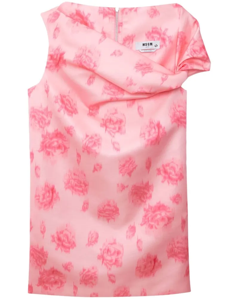 MSGM Minikleid mit Blumen-Print Rosa