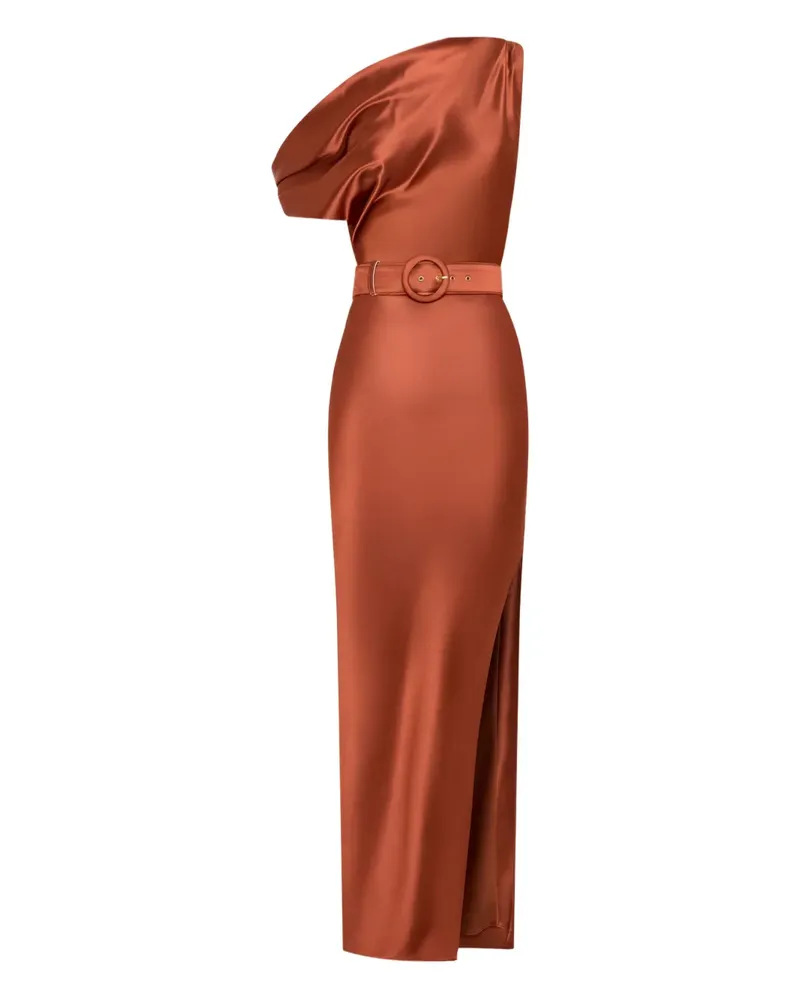 NICHOLAS Einschultriges Maxikleid - Orange Orange