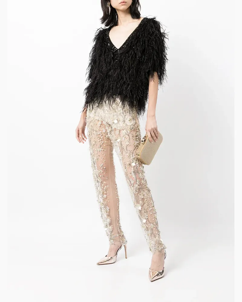 Jenny Packham Tapered-Hose mit Pailletten - Nude Nude