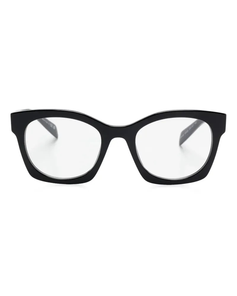 Prada Brille mit eckigem Gestell - Schwarz Schwarz
