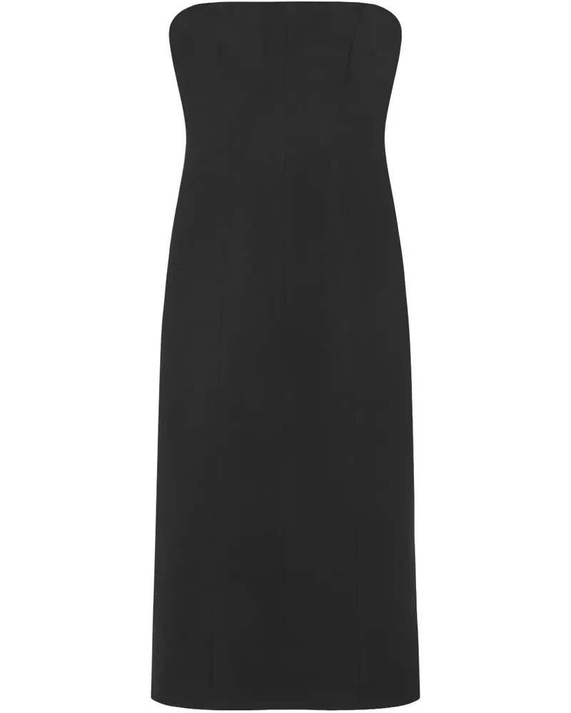 16ARLINGTON Noctula Krepp-Midikleid - Schwarz Schwarz