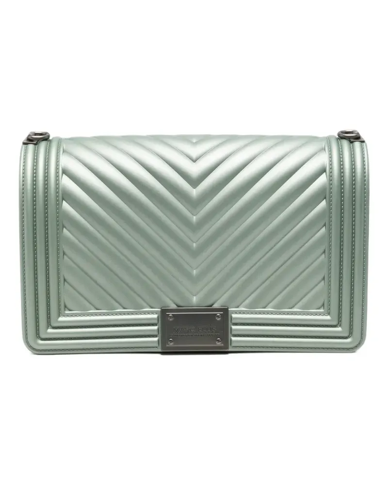MARC ELLIS medium Flat 27 chevron-quilted shoulder bag - Grün Grün